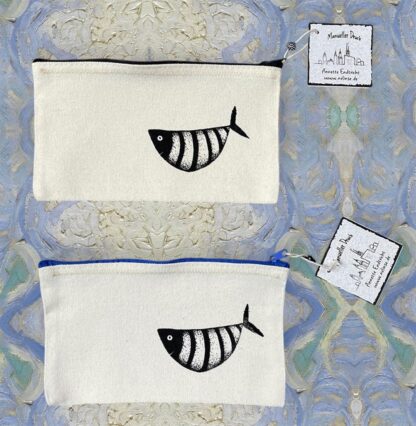 Tasche Ringelfisch natur Siebdruck