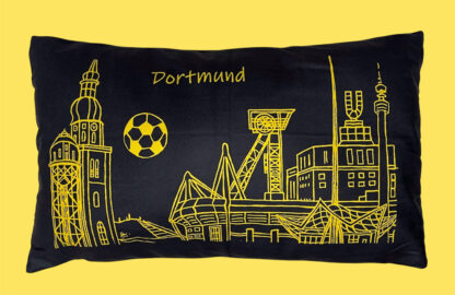 Dortmund Skyline Kissen schwarz-gelb